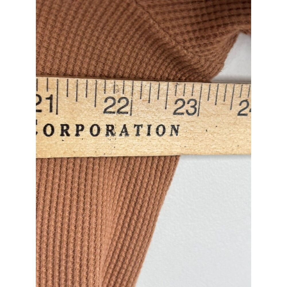 Mate Organic Cotton Waffle Top M Brown Lounge Minimalist Sustainable Made in USA - Picture 9 of 10